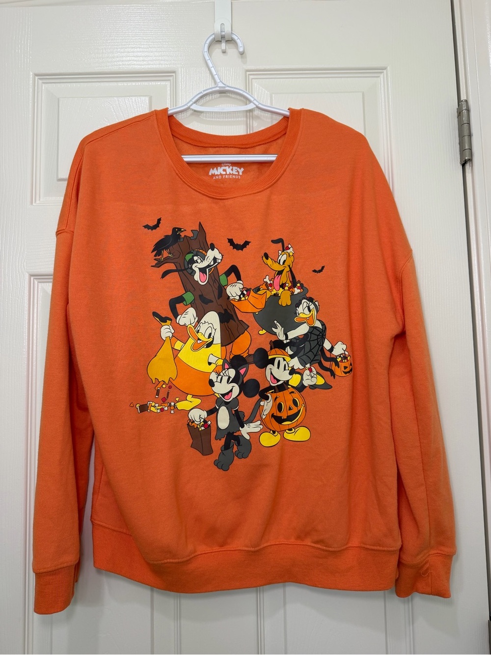 Disney Orange Halloween Character Crewneck Sweatshirt